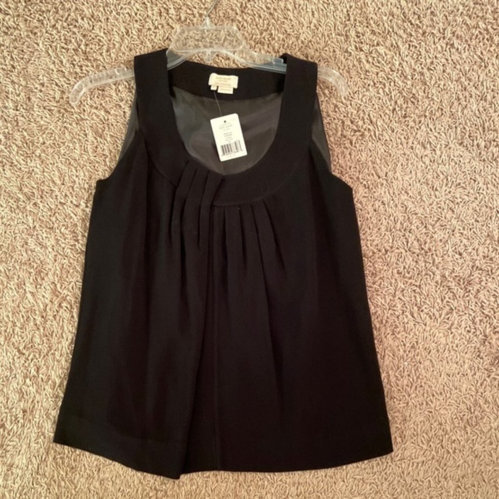 Kate Spade Matinee Pleated Crepe Tank Top M